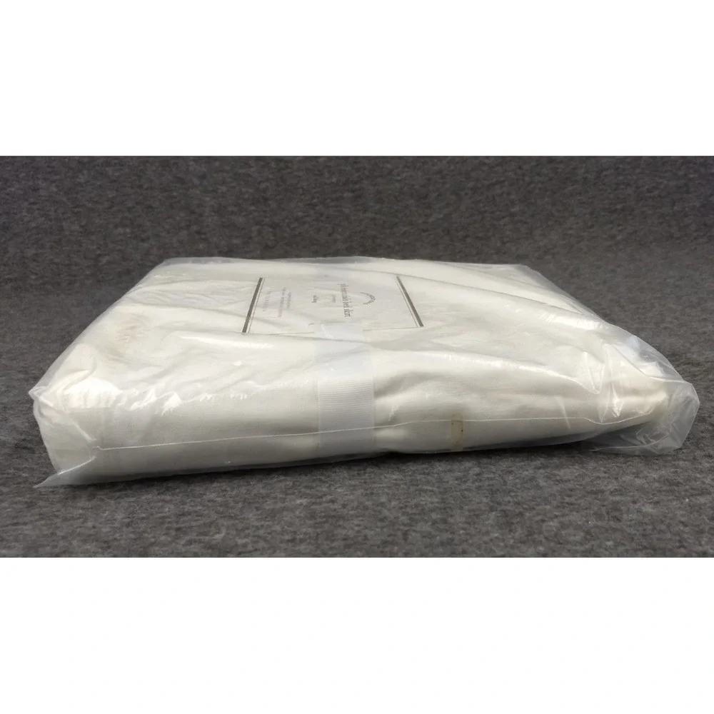 Pottery Barn Essentials Bed Skirt Cal King White Cotton Linen Blend 14